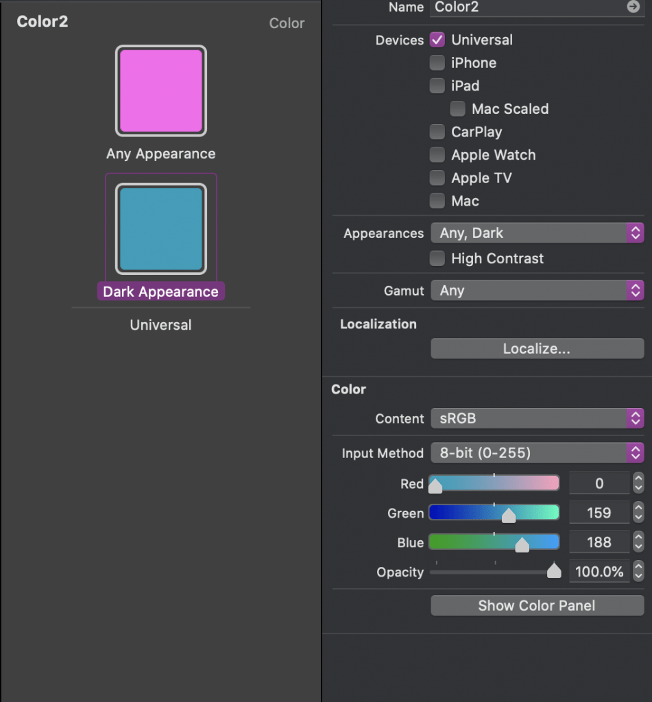 Xcode how to add a color on Assets 