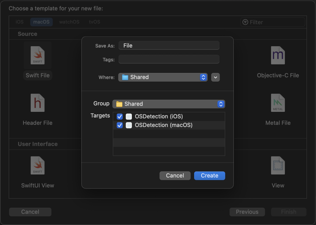 create a file being Detected on every OS in SwiftUI